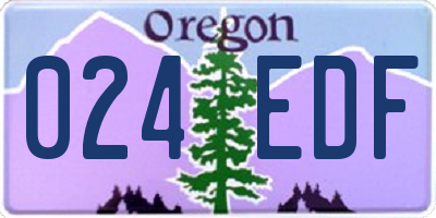 OR license plate 024EDF