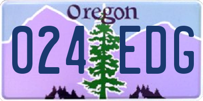 OR license plate 024EDG