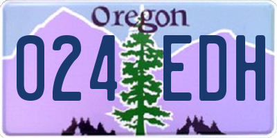 OR license plate 024EDH