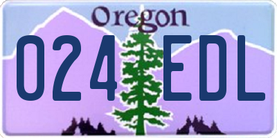 OR license plate 024EDL