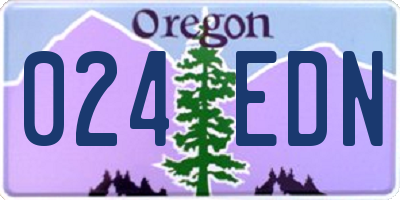 OR license plate 024EDN
