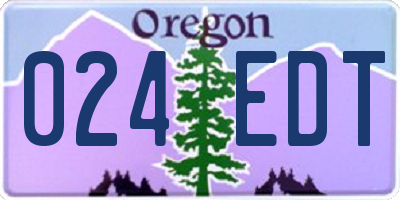 OR license plate 024EDT