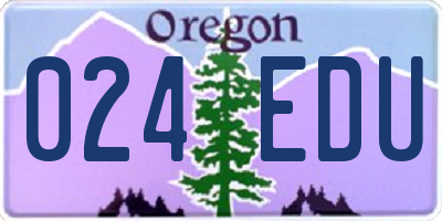 OR license plate 024EDU