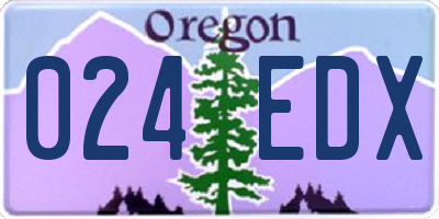 OR license plate 024EDX