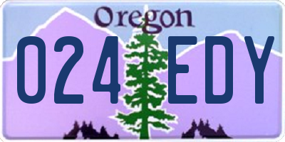 OR license plate 024EDY