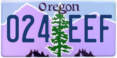 OR license plate 024EEF
