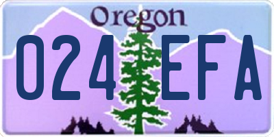 OR license plate 024EFA