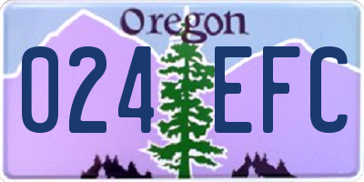 OR license plate 024EFC