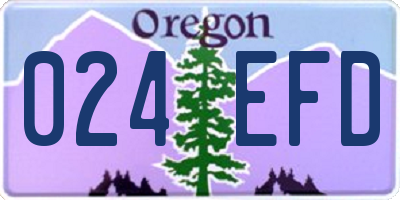 OR license plate 024EFD