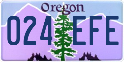 OR license plate 024EFE