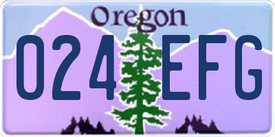 OR license plate 024EFG