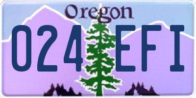 OR license plate 024EFI