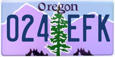OR license plate 024EFK