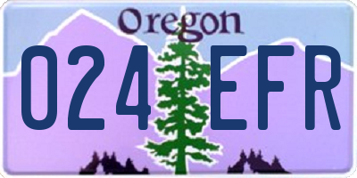 OR license plate 024EFR
