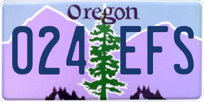 OR license plate 024EFS