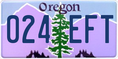 OR license plate 024EFT