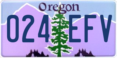 OR license plate 024EFV