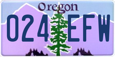 OR license plate 024EFW