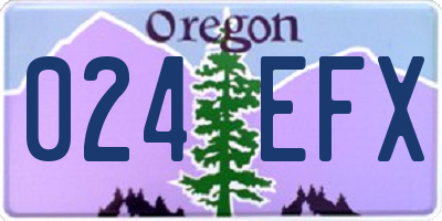 OR license plate 024EFX