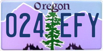 OR license plate 024EFY