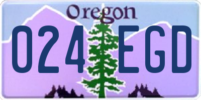 OR license plate 024EGD