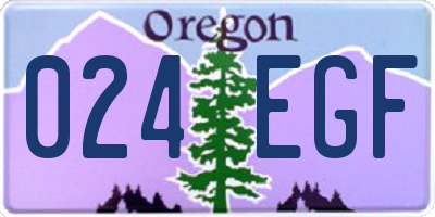 OR license plate 024EGF