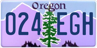 OR license plate 024EGH