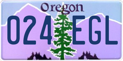 OR license plate 024EGL