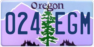 OR license plate 024EGM