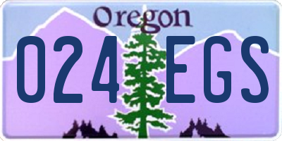 OR license plate 024EGS