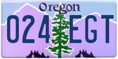 OR license plate 024EGT