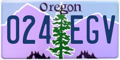 OR license plate 024EGV