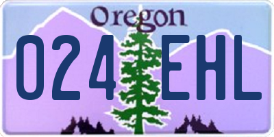 OR license plate 024EHL