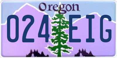 OR license plate 024EIG