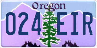 OR license plate 024EIR