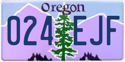 OR license plate 024EJF