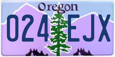 OR license plate 024EJX