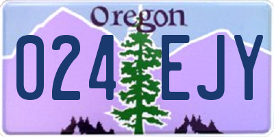 OR license plate 024EJY