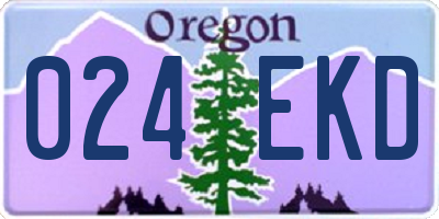 OR license plate 024EKD