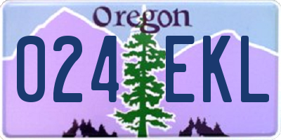 OR license plate 024EKL
