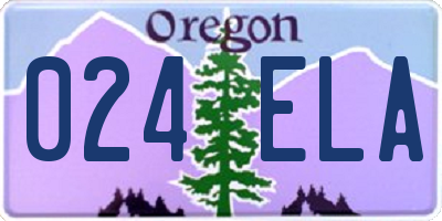 OR license plate 024ELA