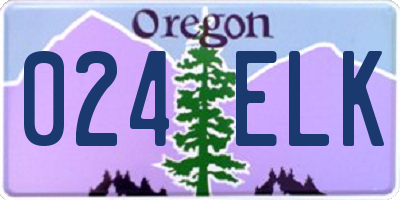OR license plate 024ELK