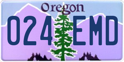OR license plate 024EMD