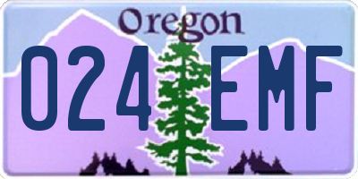 OR license plate 024EMF