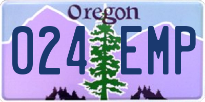 OR license plate 024EMP