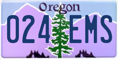 OR license plate 024EMS