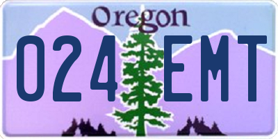 OR license plate 024EMT