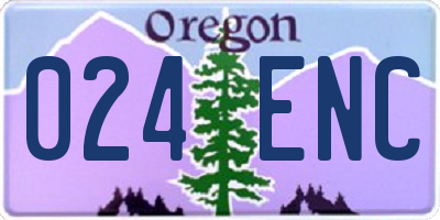 OR license plate 024ENC