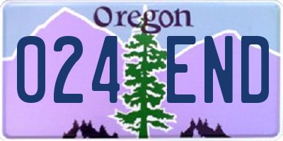 OR license plate 024END