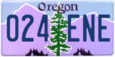 OR license plate 024ENE